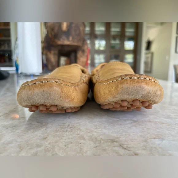 Chocolate Blu natural brown/cognac leather drivers, size 6.5 - Picture 5 of 7